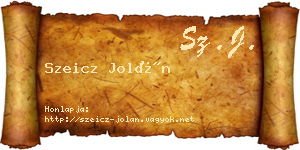 Szeicz Jolán névjegykártya