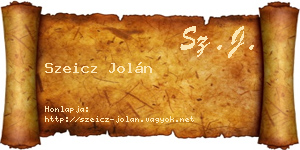 Szeicz Jolán névjegykártya
