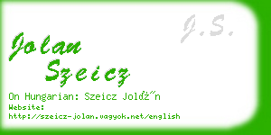 jolan szeicz business card